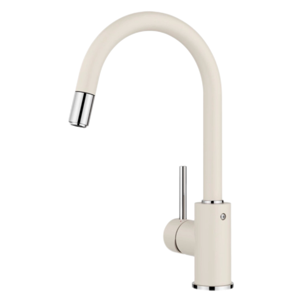 Minimalistinen Gooseneck kuuma ja kylmä keittiön ulosvedettävä hana