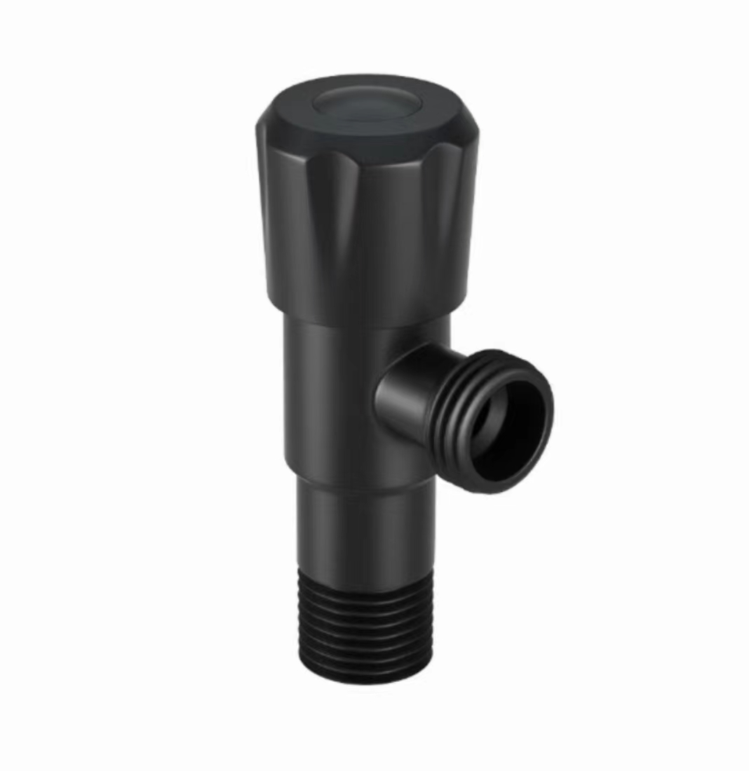 Moderni minimalistinen mattamusta kolmioventtiili